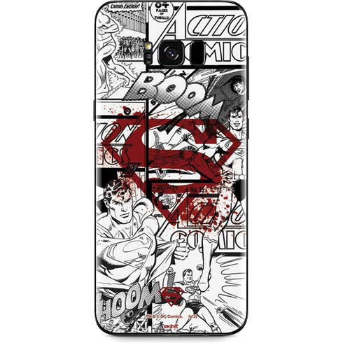 DC Comics Superman Comic Pattern Logo in Red Galaxy S8 Plus Skin